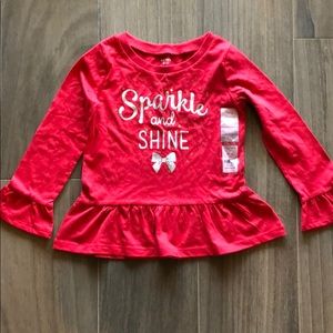 Girls long sleeve sparkle & shine shirt. NWT.